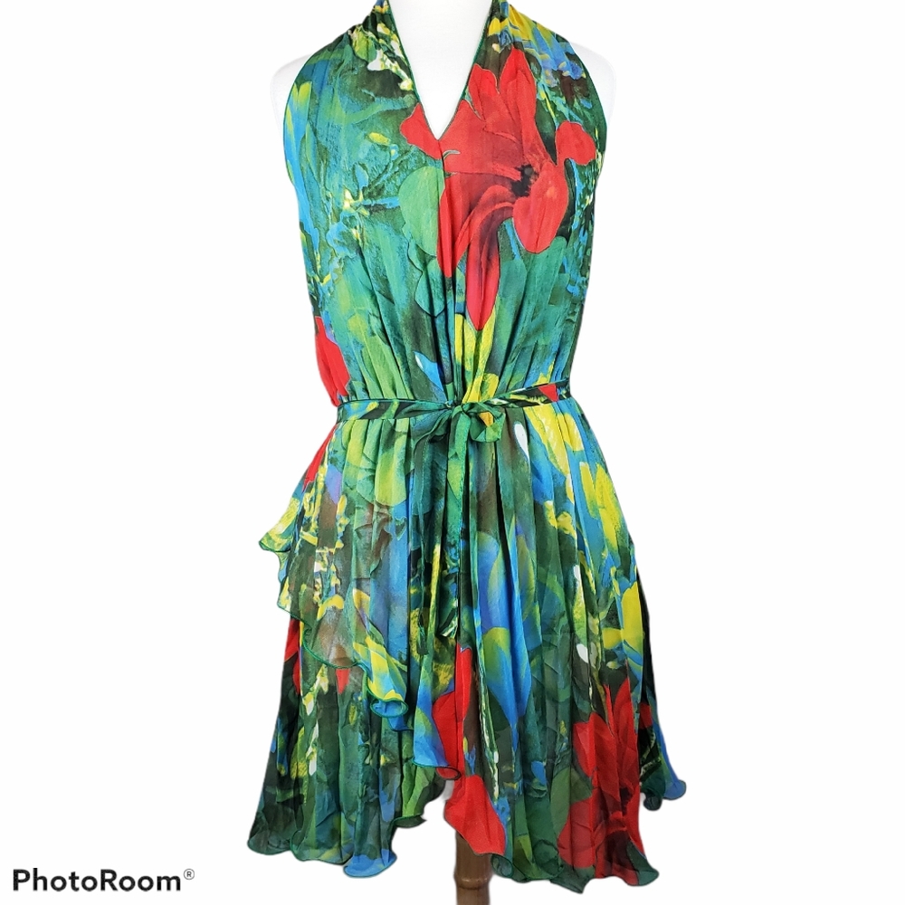 Billion Shield Floral Pleated Dress